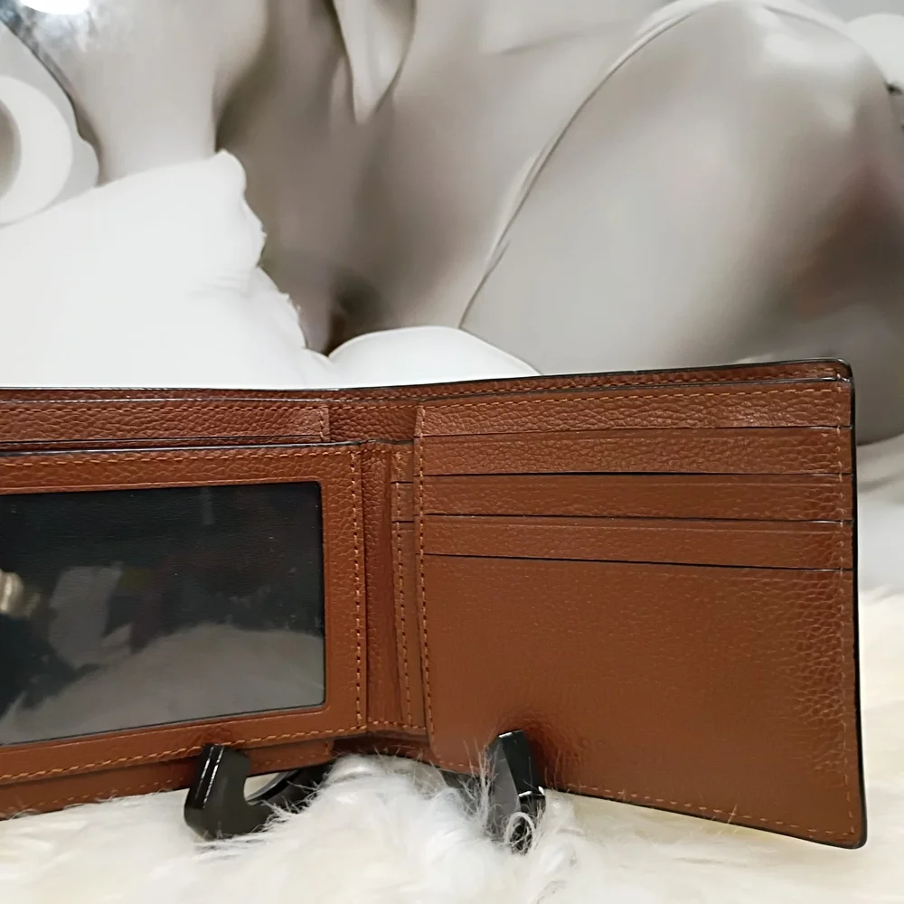 Coach Brown Leather Card Holder 2in 1